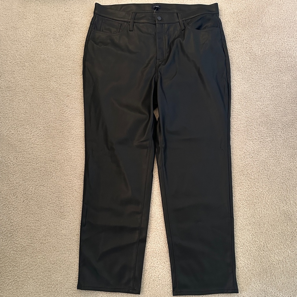 J. Crew Women’s Full Length Black Faux Leather Pants NWT